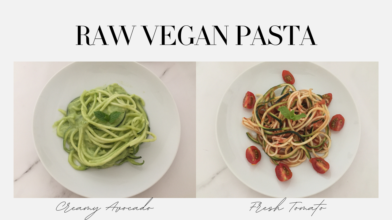 Raw Vegan Zucchini Pasta with Creamy Avocado and Tomato Sauce | Elegant, Fun, Simple, and Easy!